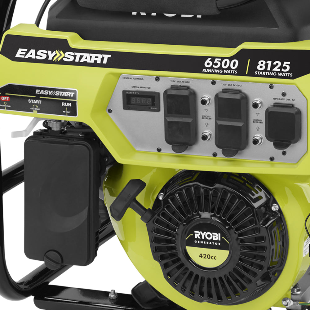 Generadorde gasolina Ryobi 8,125 watts / 6,500 watts