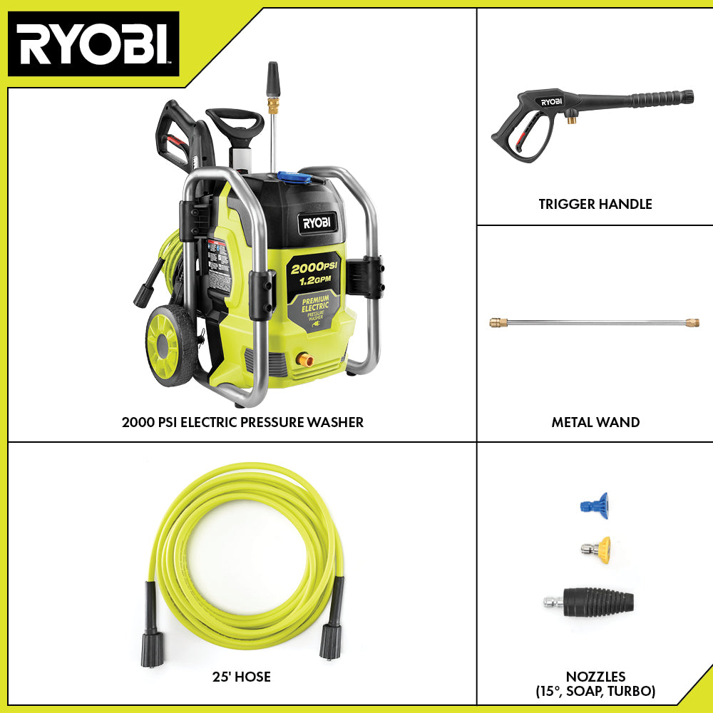 Máquina de Presión Eléctrica Ryobi 2,000psi / 1.2GMP