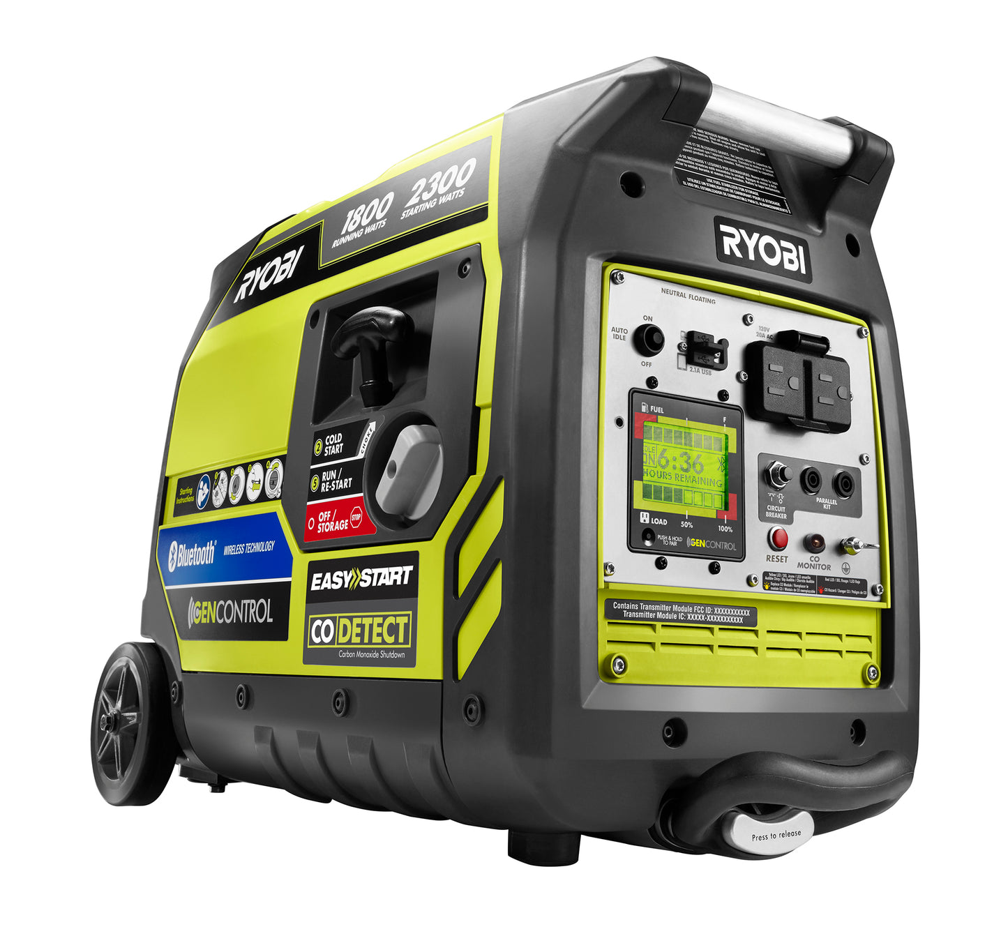 Generador Inverter Ryobi 2,300watts/ 1,800watts